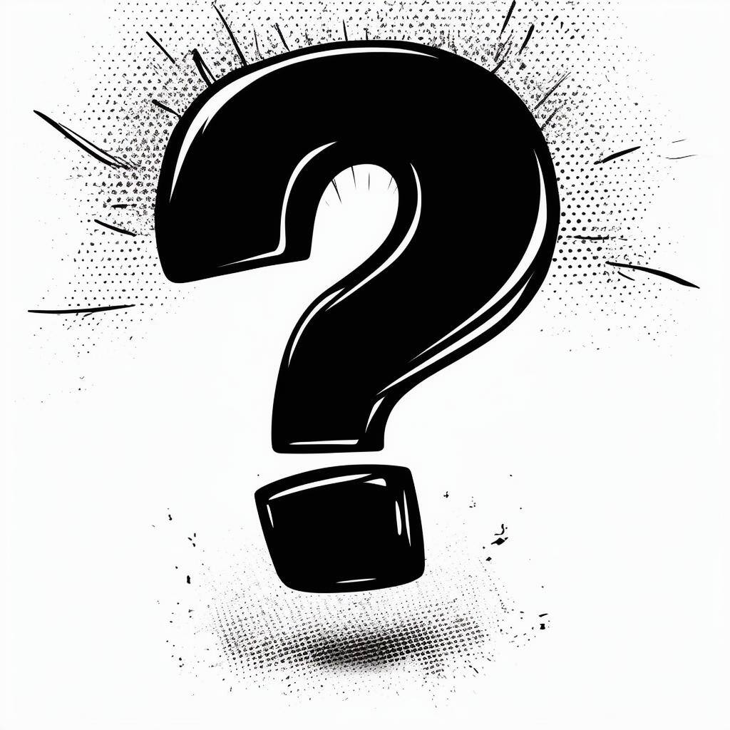 black question mark with white background